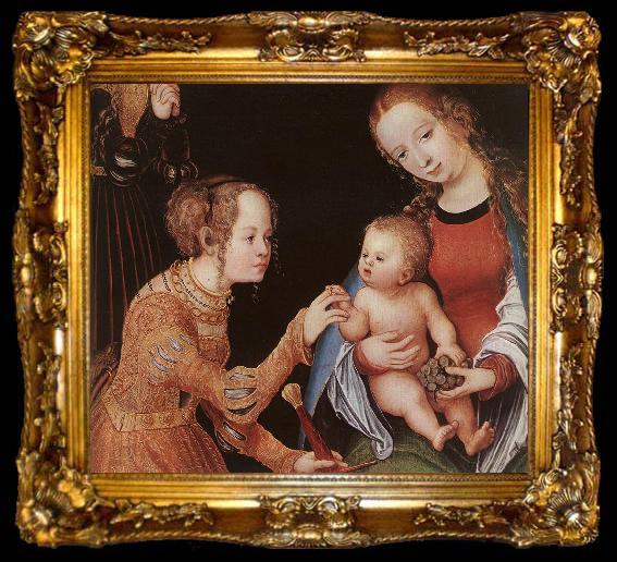 framed  CRANACH, Lucas the Elder The Mystic Marriage of St Catherine (detail) fhg, ta009-2